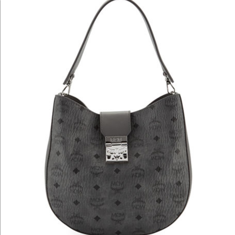 MCM Patricia Visetos Medium Hobo Phantom Grey